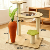 Arbre à chat avec condo, poteau à gratter en sisal, plateforme d'escalade, jouet pour chat peu encombrant pour petit appartement