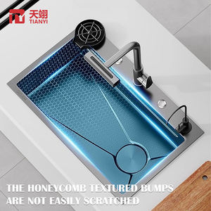 איכות גבוהה מודרנית בעבודת יד 304 נירוסטה מעובה קערה אחת עם כיור עיצוב רב תכליתי - Product Image 4