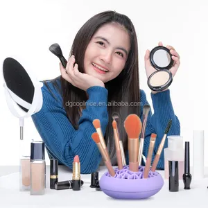 Baru Aksesori kosmetik portabel Organizer casing dudukan kuas Makeup silikon pegang-beli