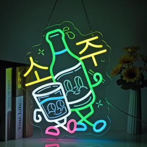 Korean Soju Neon Light LED Indoor Hanging Ambient Light Store Window <b>Sign</b> Decoration Light Street Indicator Light Luminous <b>Sign</b> - Product Image 4