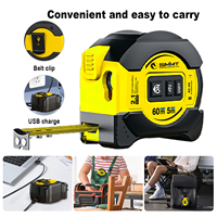 Mètre laser 2-en-1 5m/60m, télémètre numérique haute précision rechargeable pour la construction