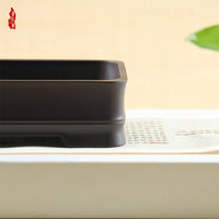 Pot Bunga Sukulen Persegi Panjang dari Resin Imitasi Yixing Ramah Lingkungan, Sistem Penyiraman Otomatis, Desain Sederhana, dan Bernapas