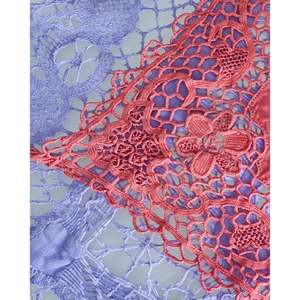 Daniele F. Set Three Eco-Friendly Burano Lace Doilies Coral <b>Placemats</b> <b>Wood</b> Polyester Dining Room Food Serving Ornamental Pattern - Product Image 4