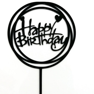 Toppers ronds en acrylique personnalisés bon marché pour gâteau <span class=keywords><strong>d</strong></span>'<span class=keywords><strong>anniversaire</strong></span> - Product Image 2