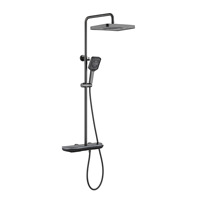 Ensemble de douche pluie avec affichage numérique d'ambiance lumineuse, corps en laiton, pommeau de douche à pression LED pour salle de bain domestique, construction entièrement en cuivre