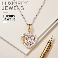 Colliers ras du cou de luxe pour femmes colliers fins avec pendentif en forme de cœur en diamant plaqué or 18 carats