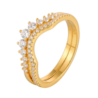 Ensemble de bagues empilables YILUN Wave en argent sterling 925 plaqué or avec pierres CZ transparentes, bijoux pour femmes pour fiançailles, fêtes et usage quotidien, certifié ROHS