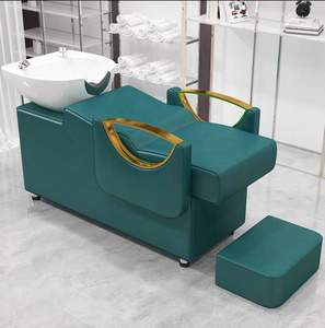 Barreaux métalliques de la table de lavage avec repose-pieds pour position semi-inclinée, table de lavage pour salons de beauté et salons de coiffure - Product Image 1