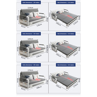 Sofá Cama Convertible Extensible y Plegable de 3 Plazas con Mecanismo Extraíble para Sala de Estar de Apartamento