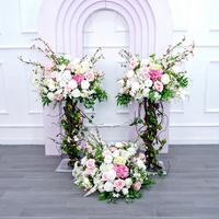 Boule de fleurs artificielles vertes inspirées de la nature, centre de table, décoration, boule de fleurs en plastique, décoration de mariage et de fête