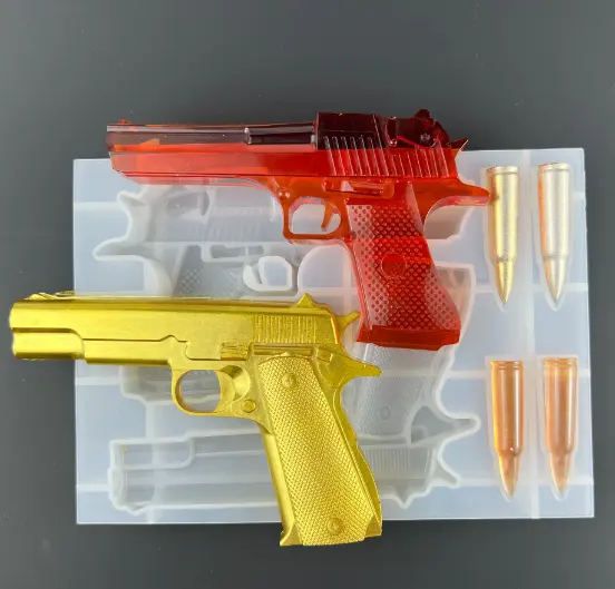 DIY Gun Bullet Silicone Molds 3D Machine Gun Molds For Cake Decorating Decor Tools DIY Polymer Clay