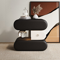 Table de chevet en bois massif simple et durable avec rangement, style crème, prix abordable, pour chambre à coucher, maison et appartement