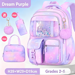 4‑in‑1 Girls Princess <b>School</b> <b>Backpack</b> Set Waterproof Large Capacity <b>School</b> Bag with Pencil Pouch Tutoring Bag Doll for Kids - Product Image 6