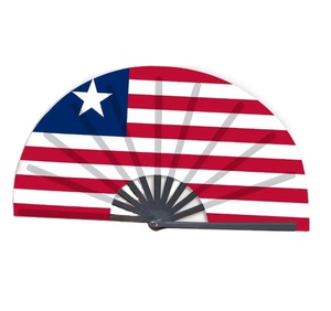 Liberia Flag Folding Fan Wholesale Custom Printed National Flag