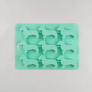 9 lindo 3D animal perro en forma de ecológico helado chocolate pop molde silicona cubitos de hielo bandeja