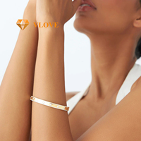 Bracelet jonc personnalisé en or massif 14 carats avec diamants de laboratoire – Bracelets et joncs raffinés pour femme