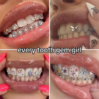 Gemas Dentales al por Mayor, Caja de 20 Piezas, Joyería Dental Brillante, Diamantes de Imitación con Reverso Plano, Cristales para Dientes, para Uso Profesional en Salones