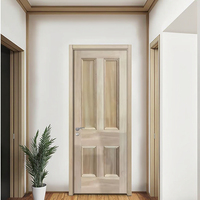 Porte affleurante en matériau MDF design moderne avec dalle en bois plaqué à bas prix OEM pour la décoration intérieure des maisons
