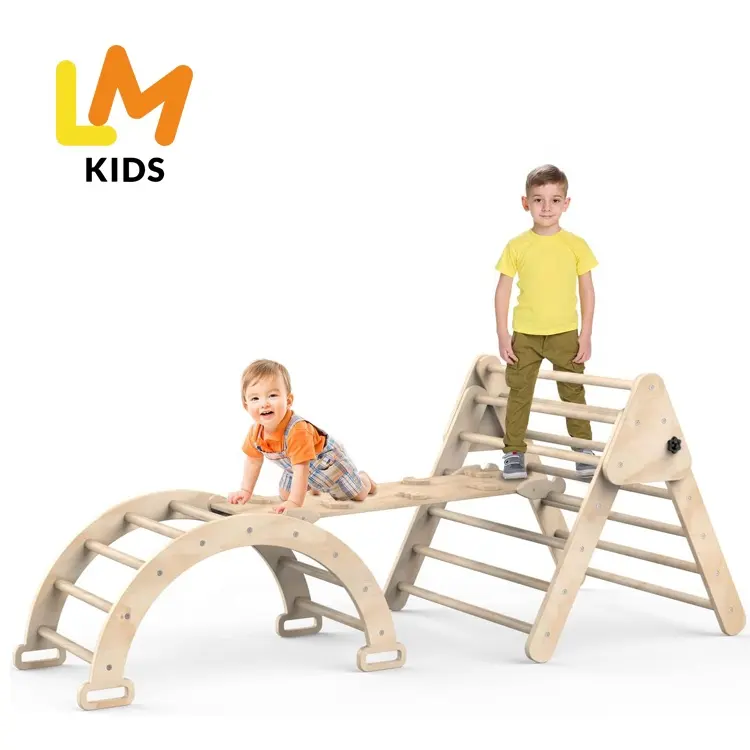 LM KIDS Toddler Indoor Playground Climbing Triangle piklers triangolo fornitore indoor climbing frame Montessori Piklers triangle