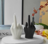 Vela Aromática de Cera de Soja Hecha a Mano con Forma de Dedo Medio, Decoración Religiosa Creativa DIY, Accesorio para Fotos, Halloween, Pascua, Navidad