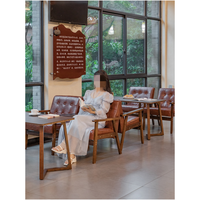 Nouveau design en bois de haute qualité Pu Seat Coffee Shop Restaurant Hotel Dinning Fauteuil