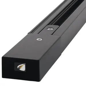 Rail de trois voies noir de 1 m, idéal pour l'éclairage et le montage de systèmes électriques en intérieur. - Product Image 1