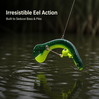 Leurre souple pré-monté en forme de ver avec tête de jig et queue éventail pour la pêche en eau salée au brochet et au bar, vente en gros, approvisionnement OEM