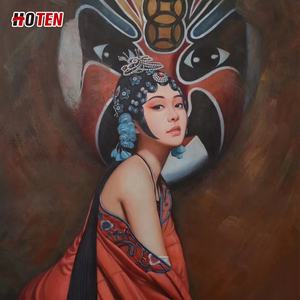 Riproduzione d'arte a olio dipinta a mano su tela, ritratto astratto, dipinto con spatola, articoli per la casa, dipinto personalizzato - Product Image 2