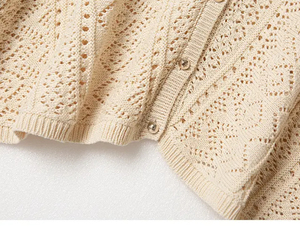 Luxury Hollow Loose Cotton Long Sleeve Knitted <strong>Cardigan</strong> <strong>Crochet</strong> <strong>Lady</strong> Sweater - Product Image 6