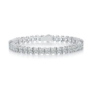 Xinfly Bijoux fins en gros, Bracelets tennis en argent sterling 925 avec moissanite carrée de 4 mm, S925 - Product Image 1