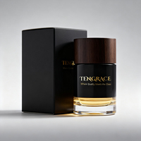 Flacon de parfum en verre de luxe avec bouchon en bois 30ml 50ml 100ml Contenant vide pour vaporisateur de parfum avec logo personnalisé pour l'emballage