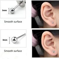 Pendientes de Acero Inoxidable Plateado de Alta Calidad con Logotipo Personalizado y Diseño Fino para Perforaciones de Nariz y Oreja, para Niños y Bodas
