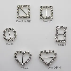 10 adet/torba gümüş su elmas düğme kristal düğme kalp toka DIY el yapımı saç takı aksesuarları