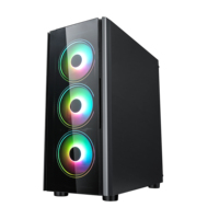 AntarcChill New Computer Cabinet Cooling Fan and RGB Chassis Pc With Tempered Glass Good Quality Pc Black Desktop Stock Pc Case