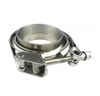 Pince de silencieux en acier inoxydable 304 pour tuyau d'échappement pince à bande en T avec bride de 2/2.25/2.36/2.5/2.75/3/3.25/3.5/4 pouces