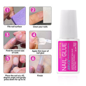 2025 Meistverkaufter Schnelltrocknender Ungiftiger Nagelkleber 8ml Klare Flüssigkeit Plastikflasche Klebstoff Stark Langanhaltend mit Pinsel - Product Image 2
