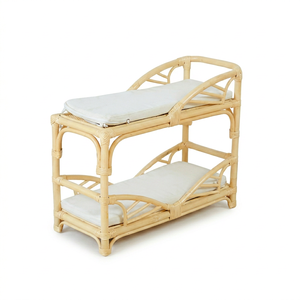 Cuna de Ratán con Diseño Tropical y Acabado Natural para Bebés y Niños de 0 a 3 Años, Cambiador, Muñeca de Juguete - Product Image 1