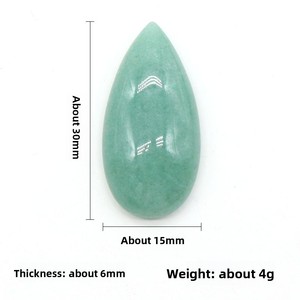 15x30mm 눈물방울 모양 원석 카보숑 플랫백 마노 카보숑 스톤, 목걸이 쥬얼리 제작 DIY용 - Product Image 5