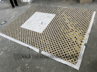 Mosaïque de conception de grain de laiton carreaux de marbre coupés au jet d'eau