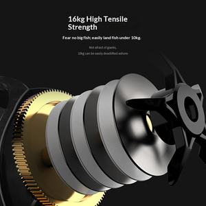 Moulinets de pêche à <span class=keywords><strong>la</strong></span> traîne en métal pour eau salée, 16 kg de résistance maximale, rapport 6.3:1, frein magnétique, corps en fibre de carbone, 6+1BB, pour <span class=keywords><strong>la</strong></span> pêche au snakehead et <span class=keywords><strong>la</strong></span> pêche au jigging lent - Product Image 5