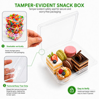 Boîte d'emballage alimentaire jetable en plastique transparent RPET personnalisée, boîte d'emballage pour gâteaux, boîte d'emballage alimentaire en plastique