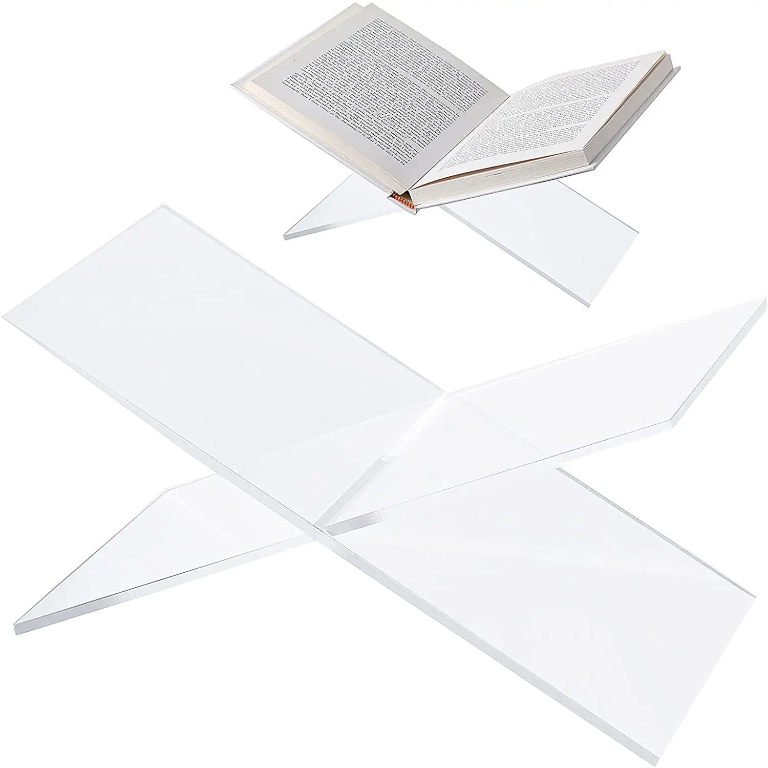 O mais popular Cruzadas Estantes Titular Acrílico Book Holder Para Leitura Acrílico Assembleia Book Stand