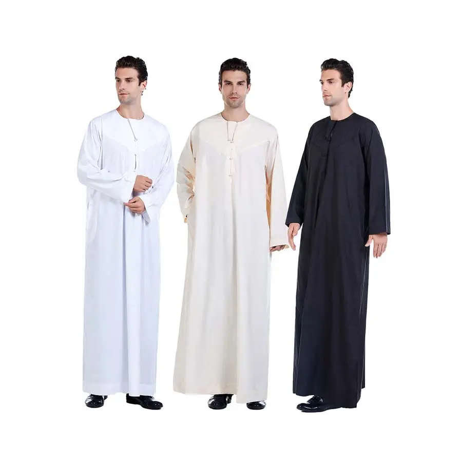 เสื้อคลุมอิสลามมุสลิม Abaya,เสื้อคลุมยาว Kaftan Thobe สำหรับผู้ชายขายส่งซาอุดิอาระเบีย2021