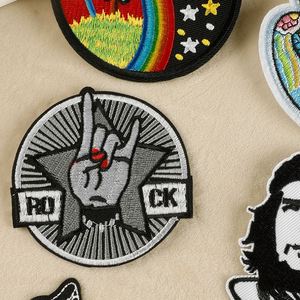 Custom New Design <b>Iron</b> on Embroidery Rock Style Patch for Hat Jacket - Product Image 3