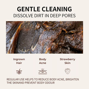 Batang sabun hitam Afrika kustom OEM dengan minyak Argan Maroko dan Scrub badan mawar membersihkan produk kecantikan pengelupasan - Product Image 6