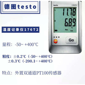 Registrador de Temperatura Testo 176T4 de 4 Canales con Pantalla LCD de -200 a +400 °C Tipo T - Product Image 4