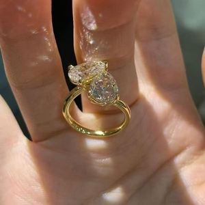 เครื่องประดับชิงหลง เพชรเพาะเลี้ยงในห้องปฏิบัติการรับรองโดย IGI ทองคำแท้ 14k 18k แหวนหมั้นทรงวงรีคลาสสิกแบบเต็มวง สำหรับทั้งชายและหญิง - Product Image 3