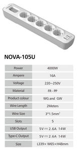 EU Type Office Desktop <b>Extension</b> <b>Socket</b> 16A Power Outlet Overload Protection Wholesale - Product Image 6
