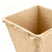 Pots de semis carrés en pulpe de papier moulée, biodégradables et compostables, pour serres, jardins et pépinières, vente en gros