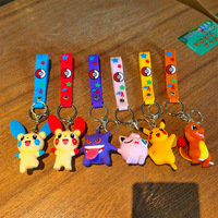 Porte-clés 3D en silicone non toxique, motif dessin animé Pika, pendentif mignon Geng Ghost Can Reach Duck Doll, pour sac et voiture